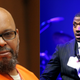 (L-R): Marion “Suge” Knight during sentencing on October 4, 2018 in Los Angeles, California. ; Ray J speaks on stage during BET music showcase Grammy Awards weekend on February 08, 2019 in Los Angeles, California.